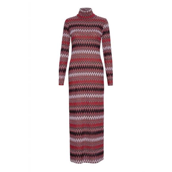 NEW MISA LOS ANGELES liv mock neck long sleeve dress in winter chevron - Picture 4 of 4